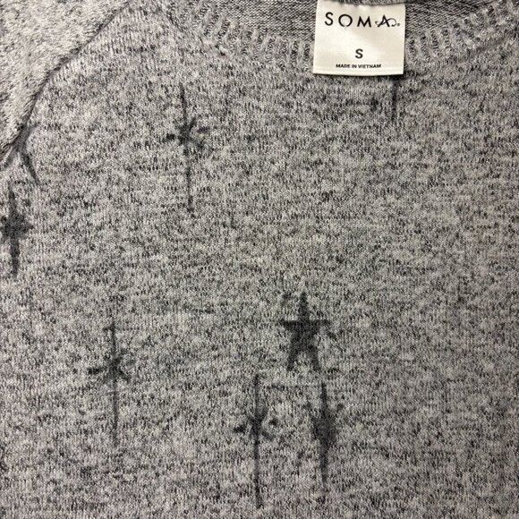 SOMA Sz S Star Sweater Soft Oversized Gray Long Sleeve Cozy - Picture 2 of 4